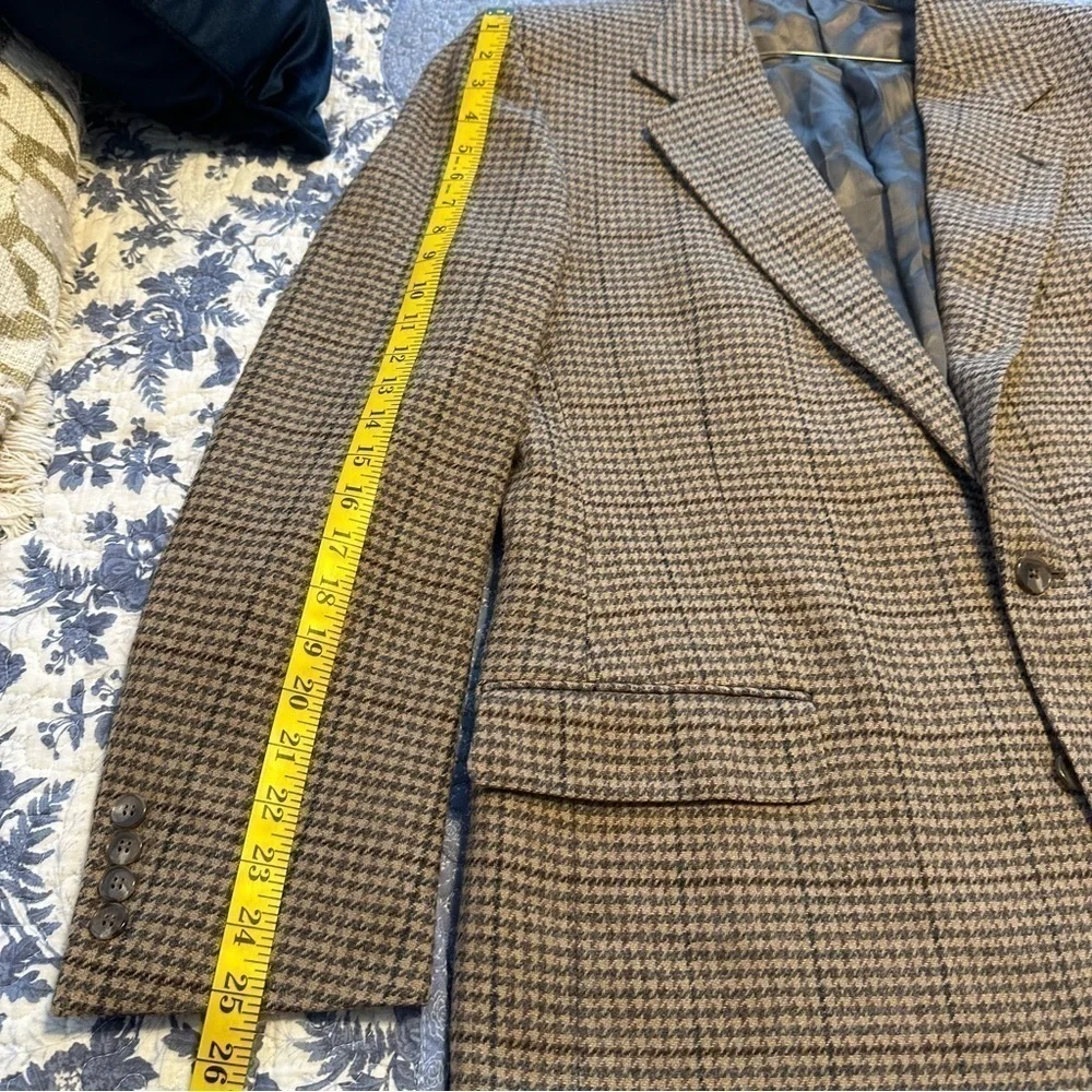 Joesph Abboud Blazer Tan Gray Houndstooth Heritage Sz 41L